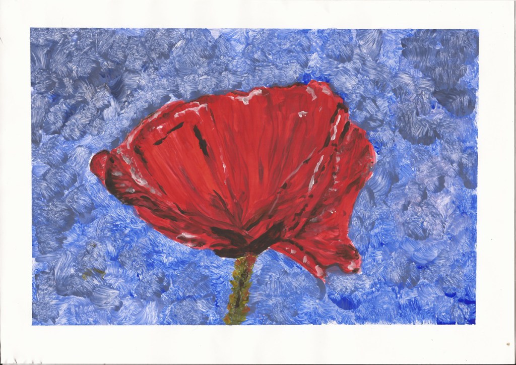 Steinpapier und Aquarell, Gouache und Tusche