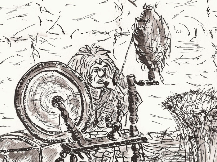 #INKTOBER2018 (10) und abc.etüden 41.42.18 –  Schnurre Schnurre&nbsp;Spinnerädchen