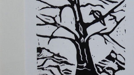 Winterbaum. Linoldruck