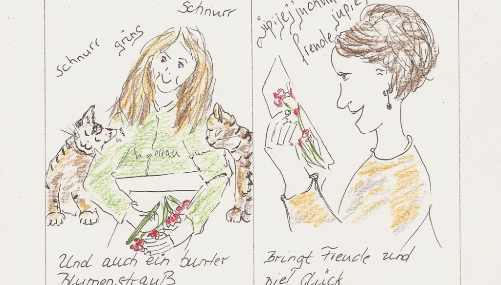 Geburtstagsblumenstrauß. Der lieben A gewidmet