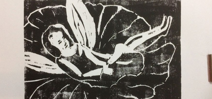 Frau Schuster dilettiert nun auch in Holzschnitt