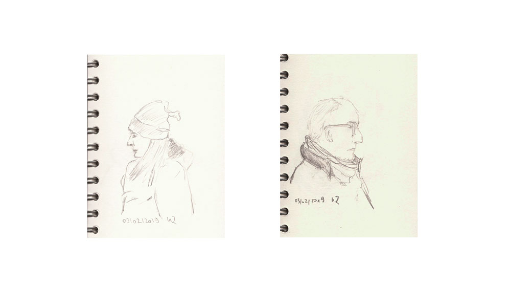 S-Bahn-Skizzen (55), in der U2 zwischen Schönhauser Allee und Alexanderplatz