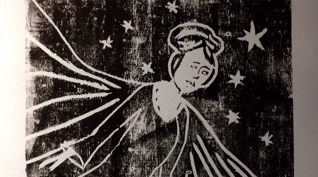 Holzschnitt: Am Himmelszelt