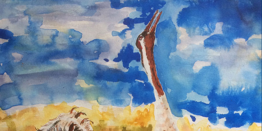 1000 Kraniche. Tusche auf&nbsp;Papier