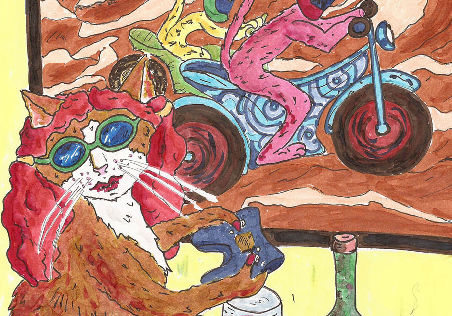 Zeichnung: Wenn Katzen Daumen hätten&nbsp;…