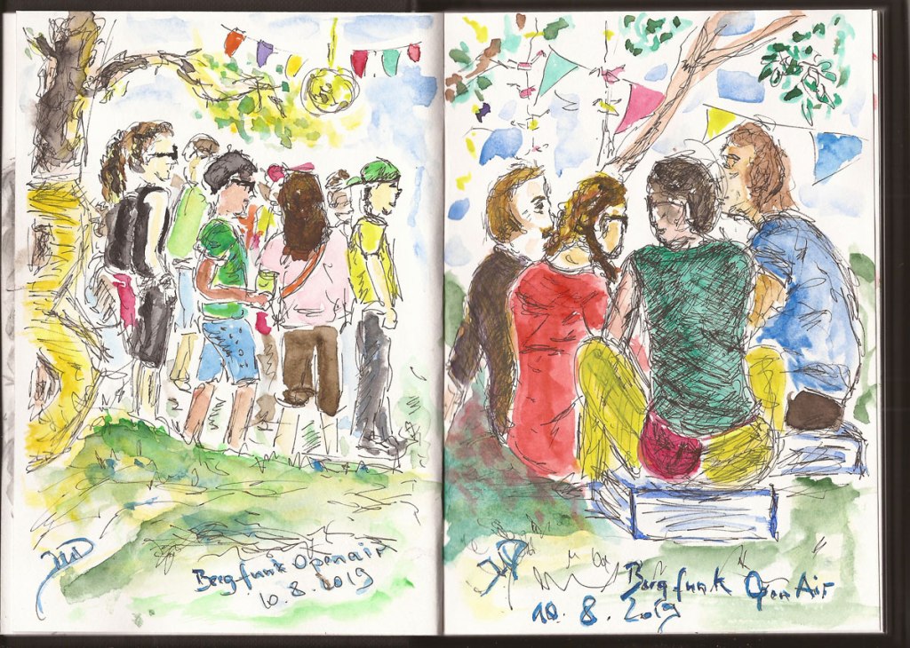 Bergfunk Openair im Skizzenbuch