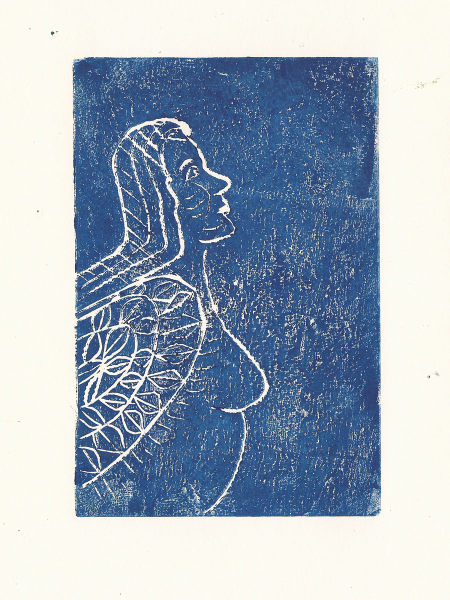 Margaritas Traum (Vs. 4), Linoldruck, A6