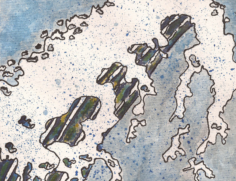 Tuschezeichnung. Welle