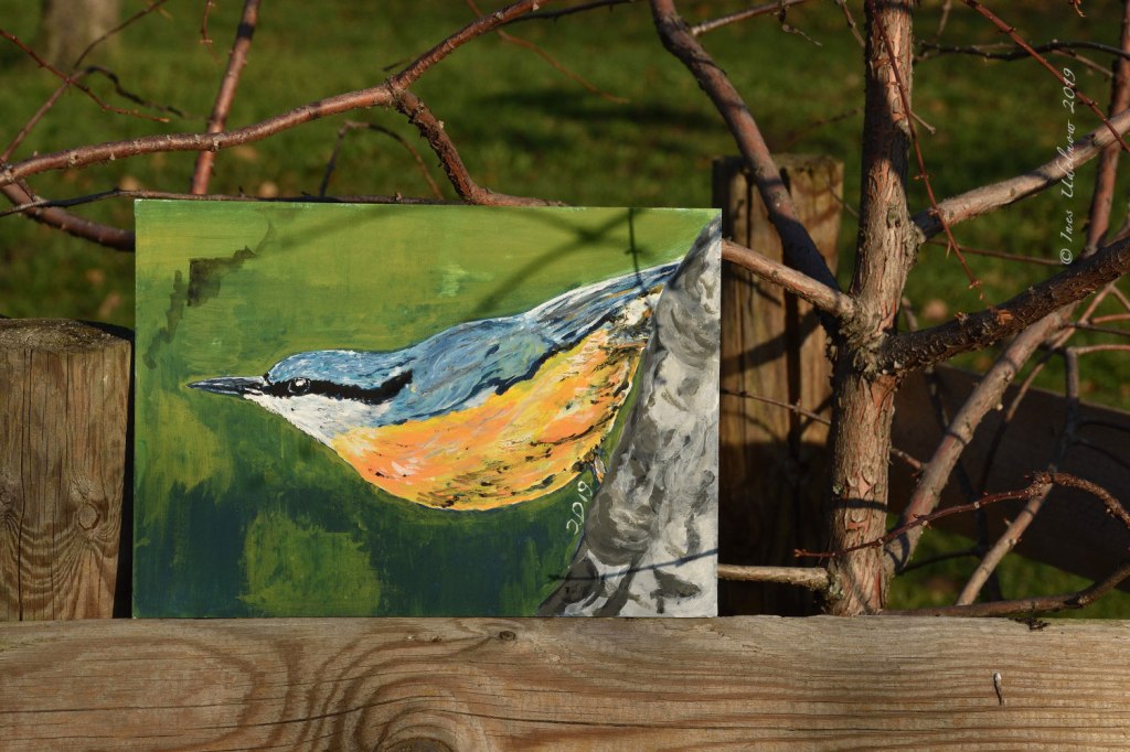 Miniaturgemälde auf Aquarellpapier.&nbsp;Kleiber