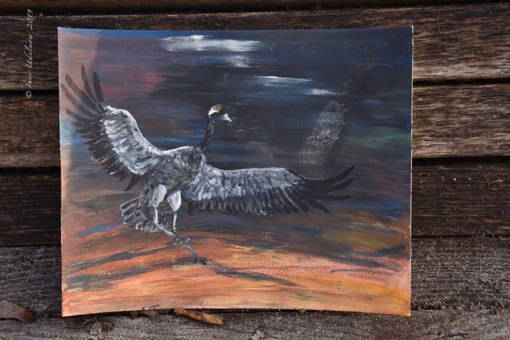 1000 Kraniche. Gouache auf&nbsp;Papier