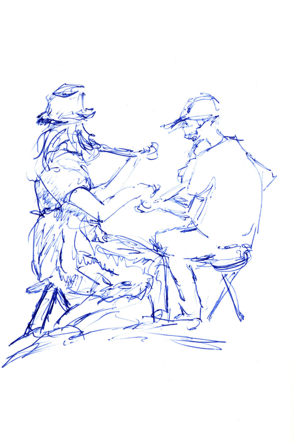 Parkgeskizzel am Sonntag