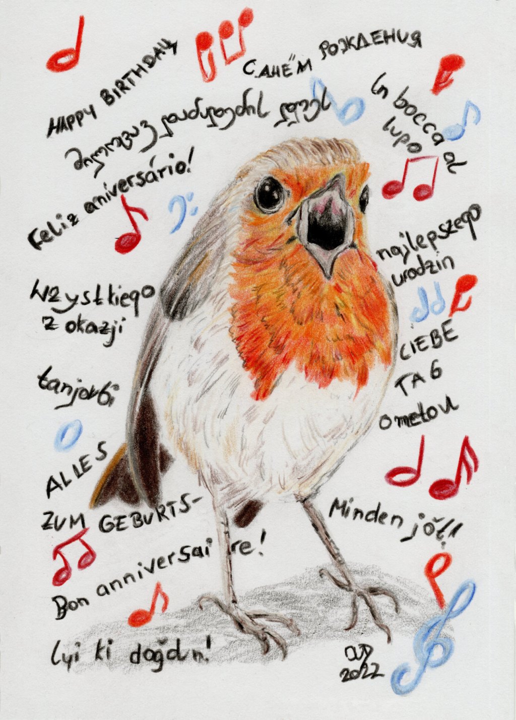 Rotkehlchen singt A ein Ständchen