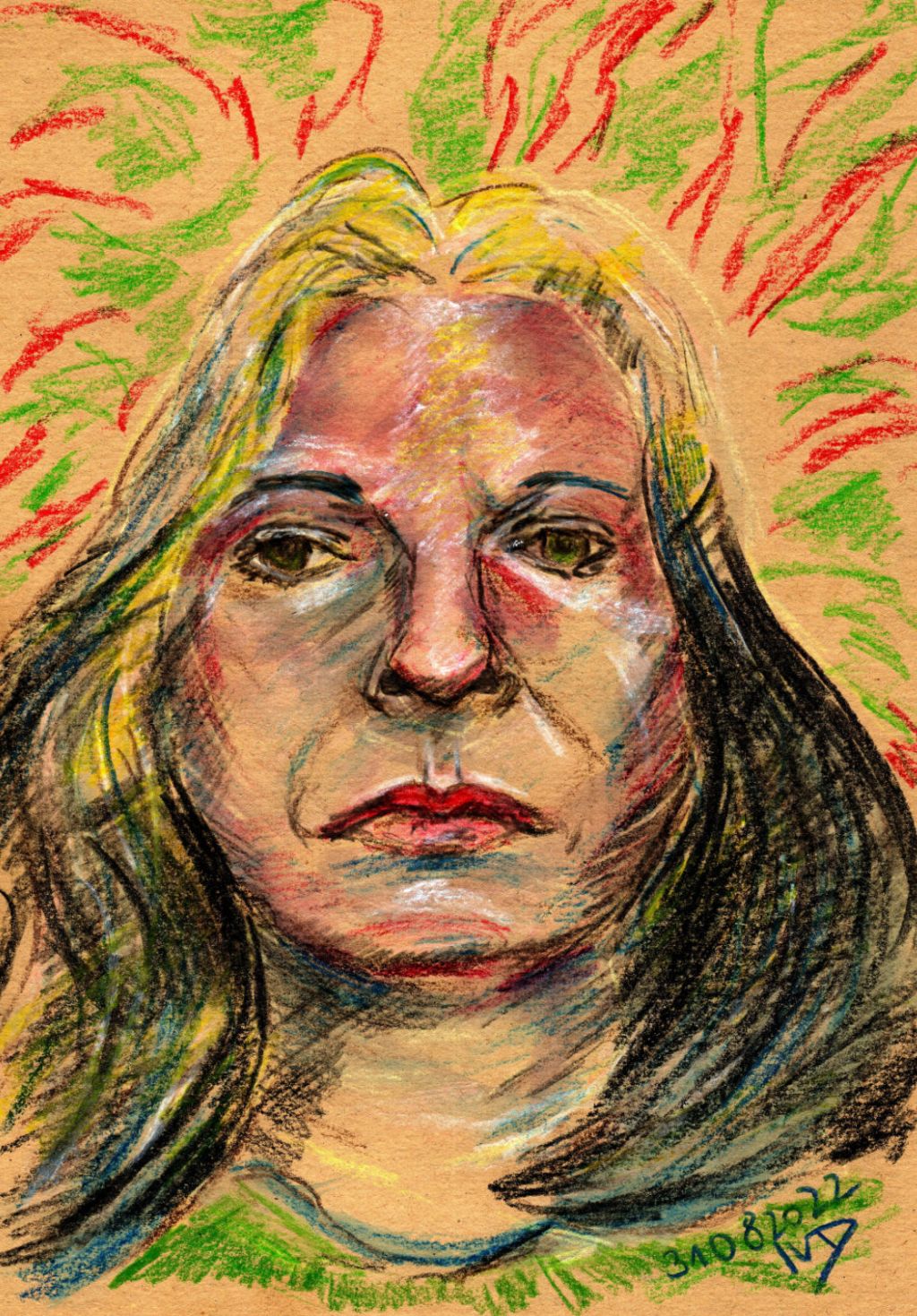 Selbstportraitzeichnung am Mittwochabend. 31. August&nbsp;2022