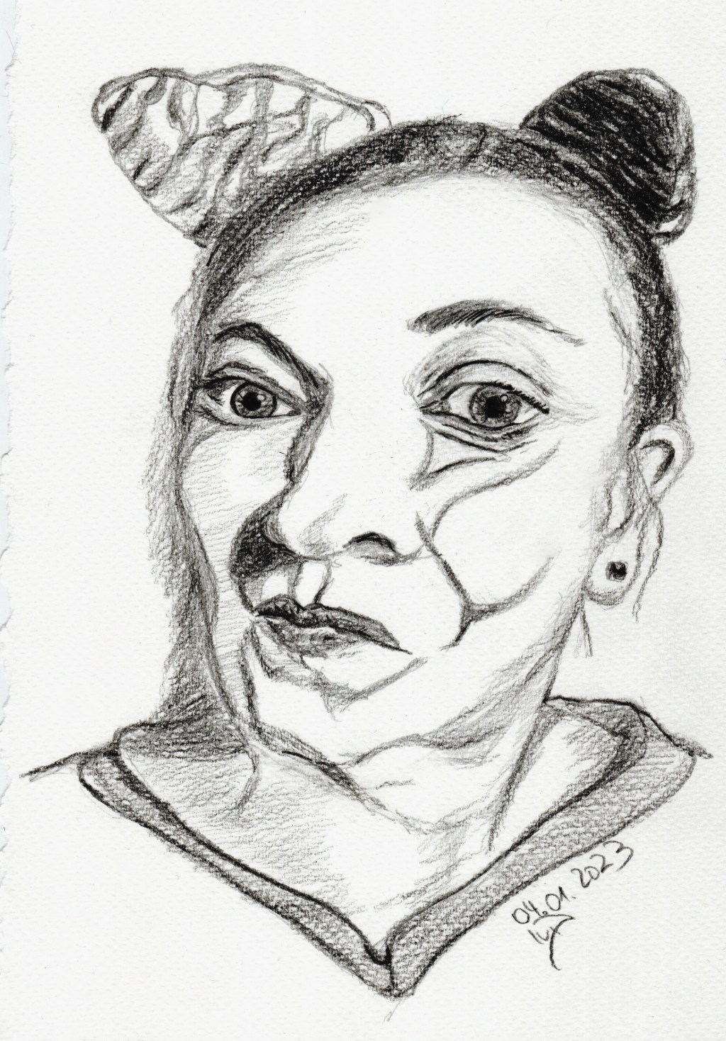 Selbstportraits am Mittwoch, 04. Januar 2023. Mit Ernst und Heiterkeit