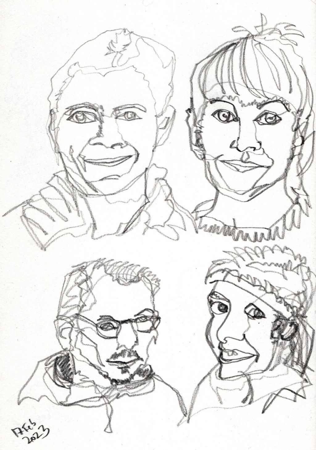 Neues aus dem Skizzenbuch. OneLineFaces